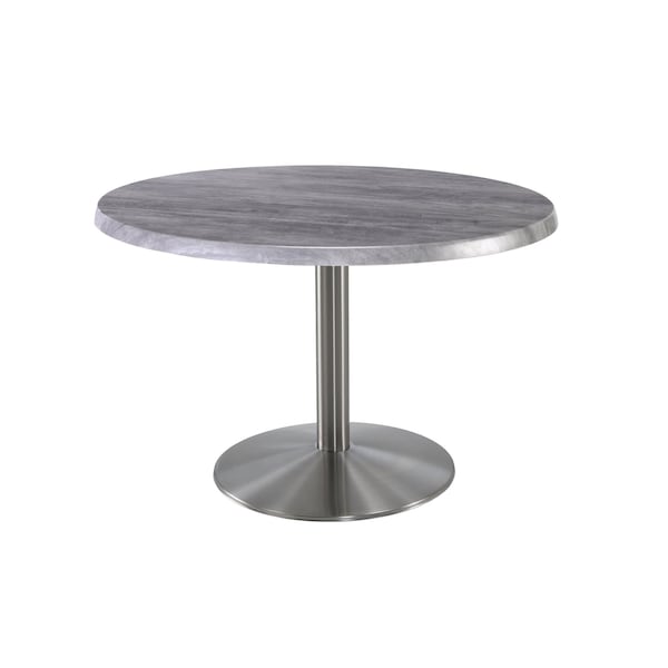 30" Tall OD214 Stainless Steel Table Base 22" Diameter 36" Diameter Greystone Top